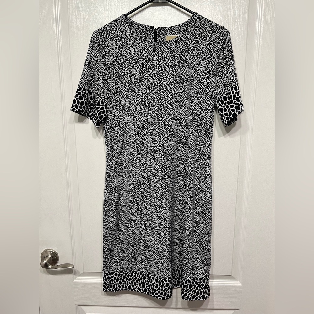 Michael Kors Animal Print Short Sleeve Dress Medium